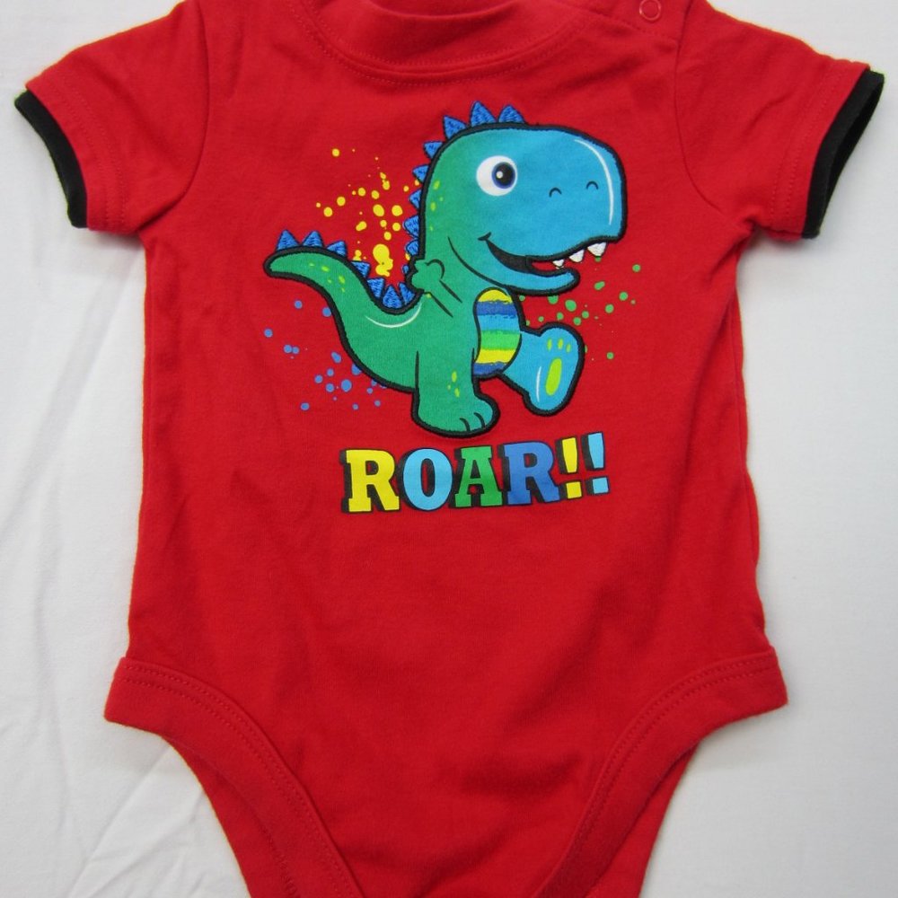 Garanimals Infant Baby Size 0-3 Months Onesie Dinosaur Roar Red